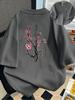 Sakura Samurai Katana Grafik T-Shirt Doppelseitiger Japanischer Kanji-Druck Harajuku Vintage Unisex Lockere Kurzarm-Oberteile