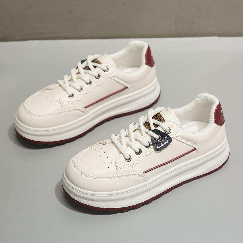 

2025 весна маленькі білі туфлі нова корейська версія інс студентки платформа потовщення спортивні кеди повсякденні вуличні одинарні туфлі 40 червоний