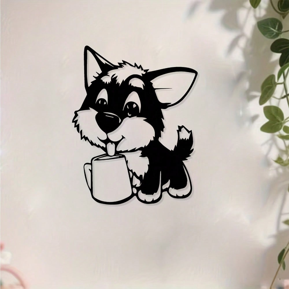 Charming Puppy Metal Wall Art, Rust-Resistant Garden Decor Gift