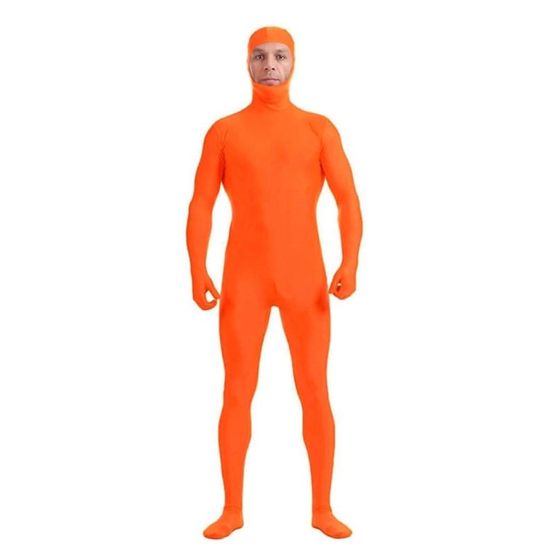Stealthy Full Body Suit With Face Opening High Elasticity Spandex For Halloween Stage Performances Role Play Photography
