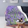 Schöne lavendelfarbene Blumenmuster-Kuscheldecke Weiche lila botanische Blumen-Decke Modische flauschige Fleece-Decke Twin King Size