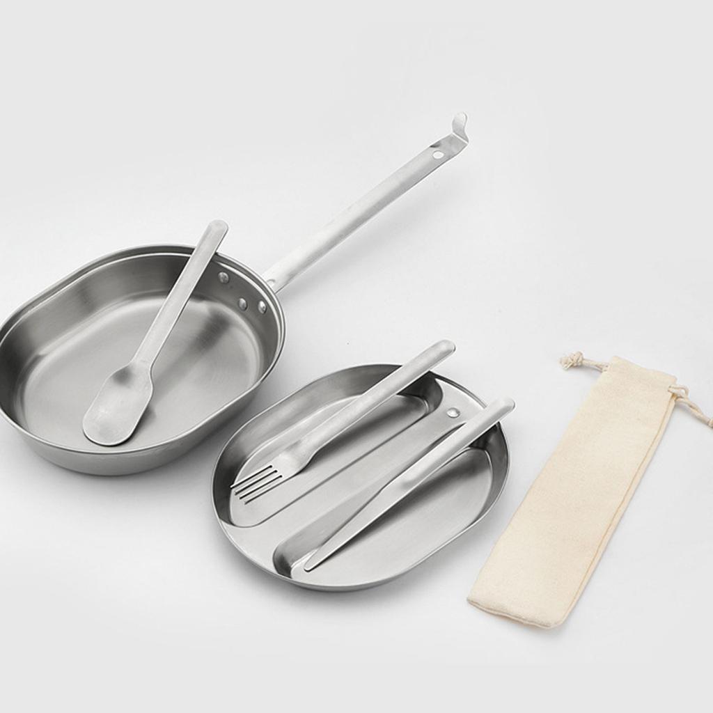 Versatiles Stainless Steel Camp Cookware Portables Camp Cookware Eating Gear for Campers