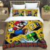 Comfortable Bedding Set, 3D Cartoon Mario Three-piece Set, Including Duvet Cover and Pillowcases.