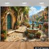 1Pcs European Mediterranean Town Decoration Background Bedroom Backdrop Decorations For Photo Studio Photo Booth Christmas Party