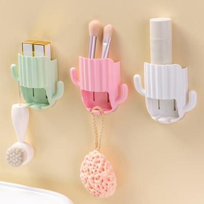 Wand Selbstklebendes Aufbewahrungsregal Zahnpastahalter Kaktus Haken Abtropf Badregal Wandmontierter Zahnbürstenorganizer
