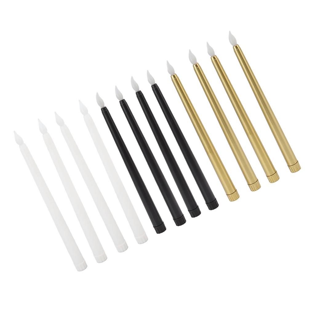 4 Pcs LED Candles Smoke  Flameless Safe Environmentally Friendly Warm Light Electric LED Taper C