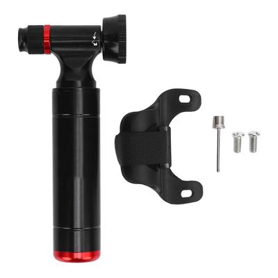 Mini Bike Pump Aluminum Alloy CO2 Bike Tire Inflator Portable Small Bicycle Pump with Gauge for Schrader Valve French