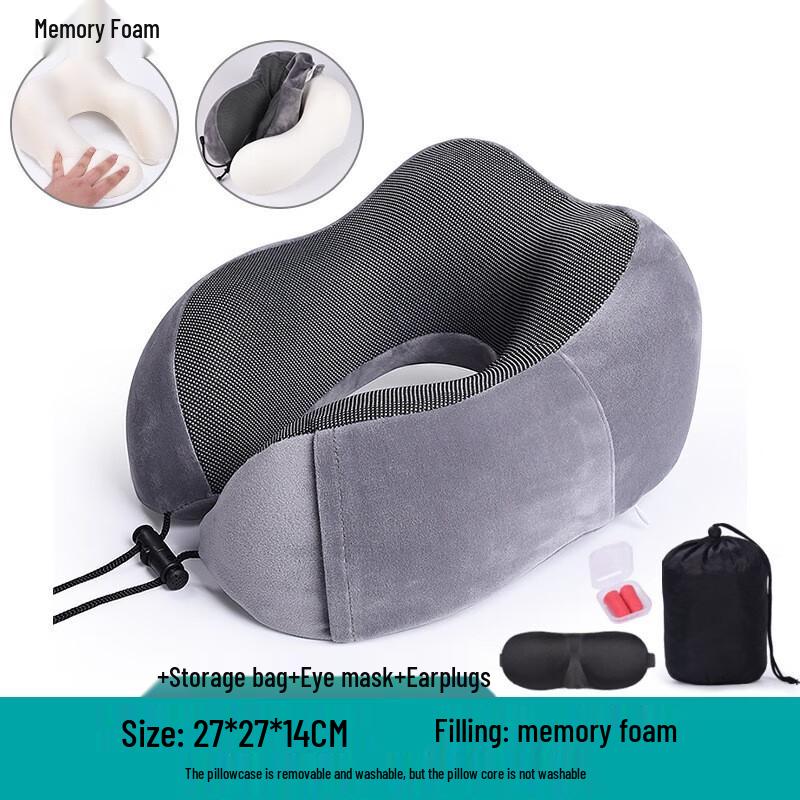 Tri-polar U-Shaped Memory Foam Nap Pillow