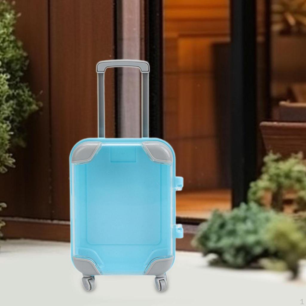 Mini Suitcase Fashion Doll Luggage Playhouse Toy Transparent Cover for Gift Box