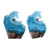 Desktop Sea Wave Decoration Delicate Resin Lamp Night Light for Bedroom Office Birthday Anniversary