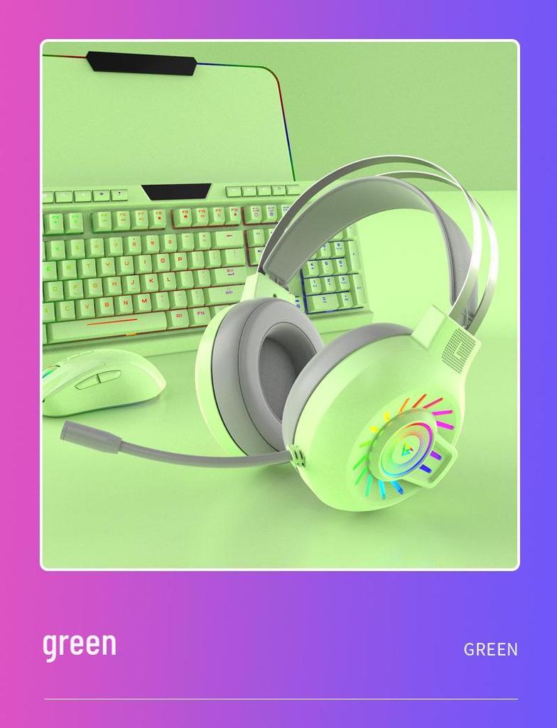 H300 RGB Luminous On-Ear Headphones - Heavy Bass Gaming Headset for E-Sports and 'Chicken Dinner' Wins.