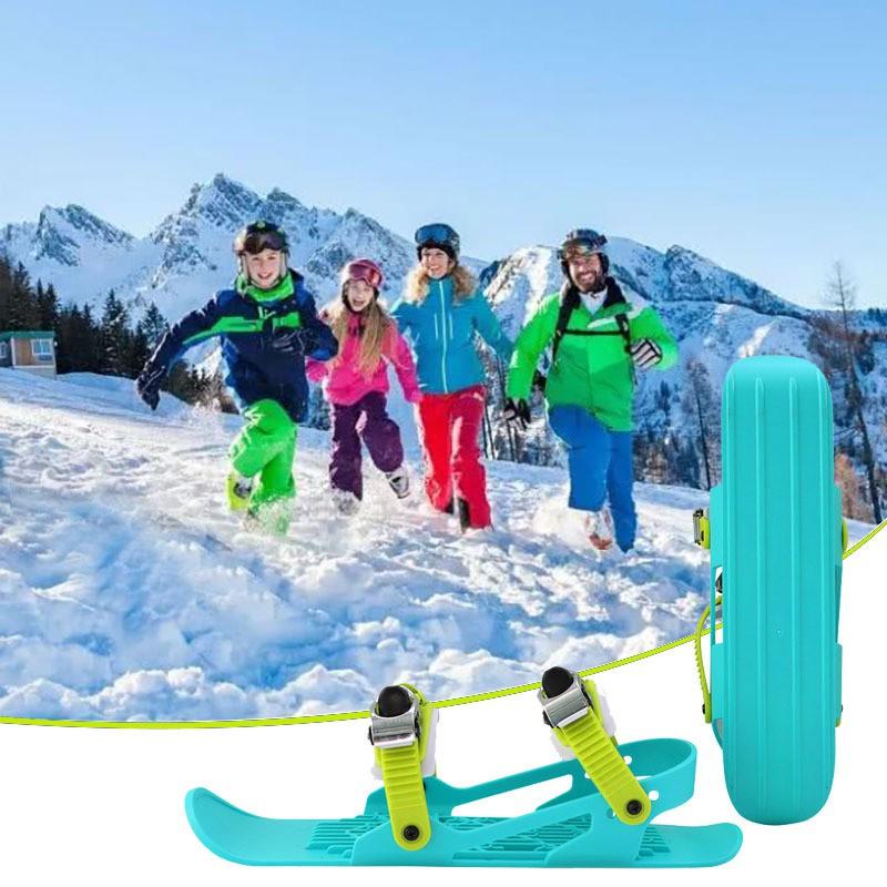 Mini Ski Skates Adults Double Boards Outdoor Winter Snow Sports Equipment Nylon Binding Style