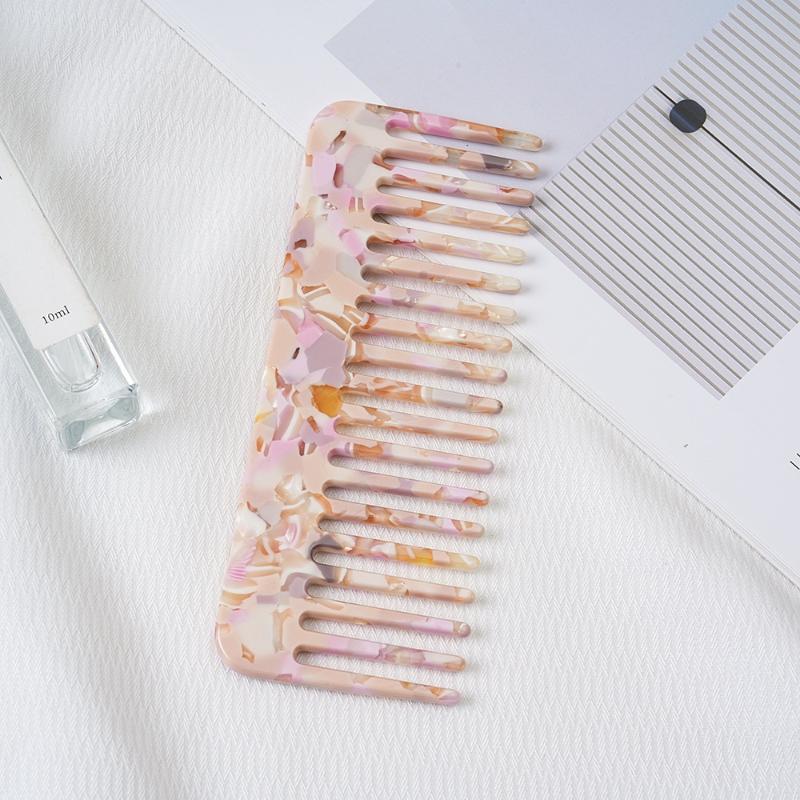 Wide Teeth Acetate Hair Combs Anti-Static Massage Hair Brush Hairdressing Colorful Hairdress Salon Styling Traveling Accessories