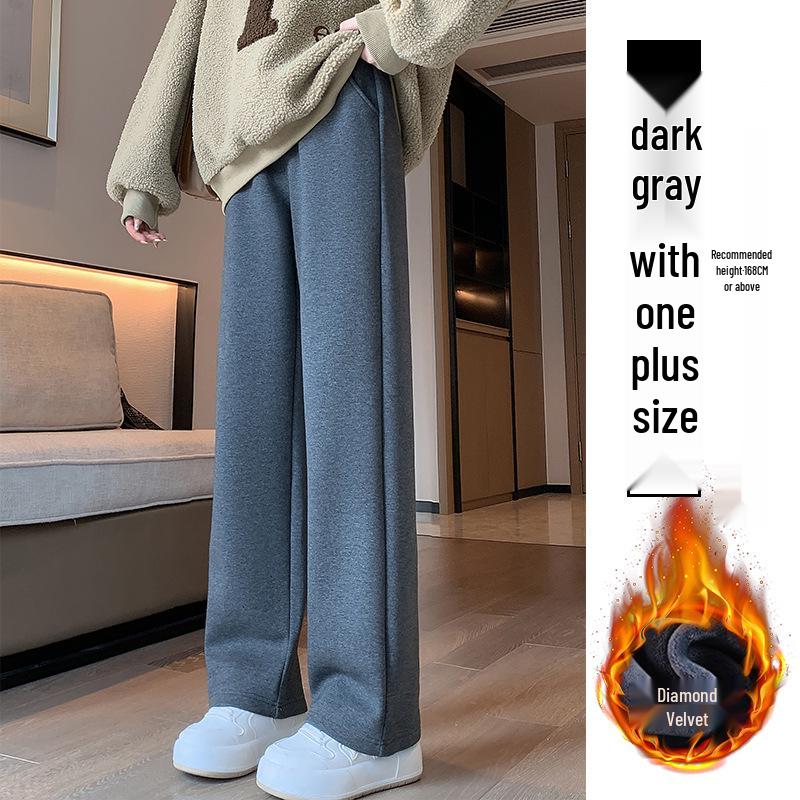 

Женские очень длинные флисовые брюки из овечьей шерсти - Осень/Зима 2024, Прямые, Широкие, Повседневные джоггеры для высоких женщин L