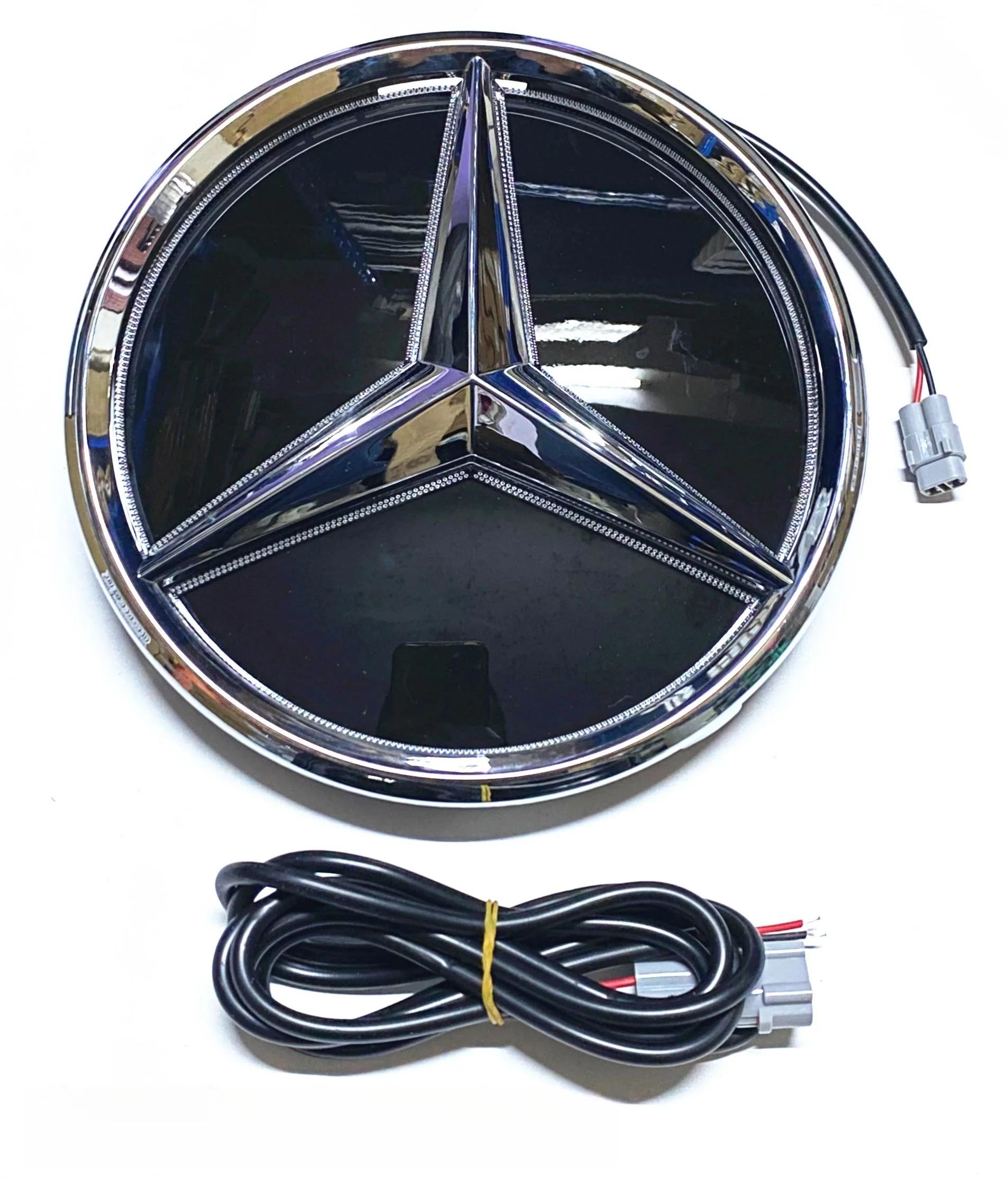 

Car Sticker Car Front Grill Logo Light mirror face LED Badge For Mercedes Benz W166 GLS350 AMG/GLS63 X205 Emblem Luminous Decora White light