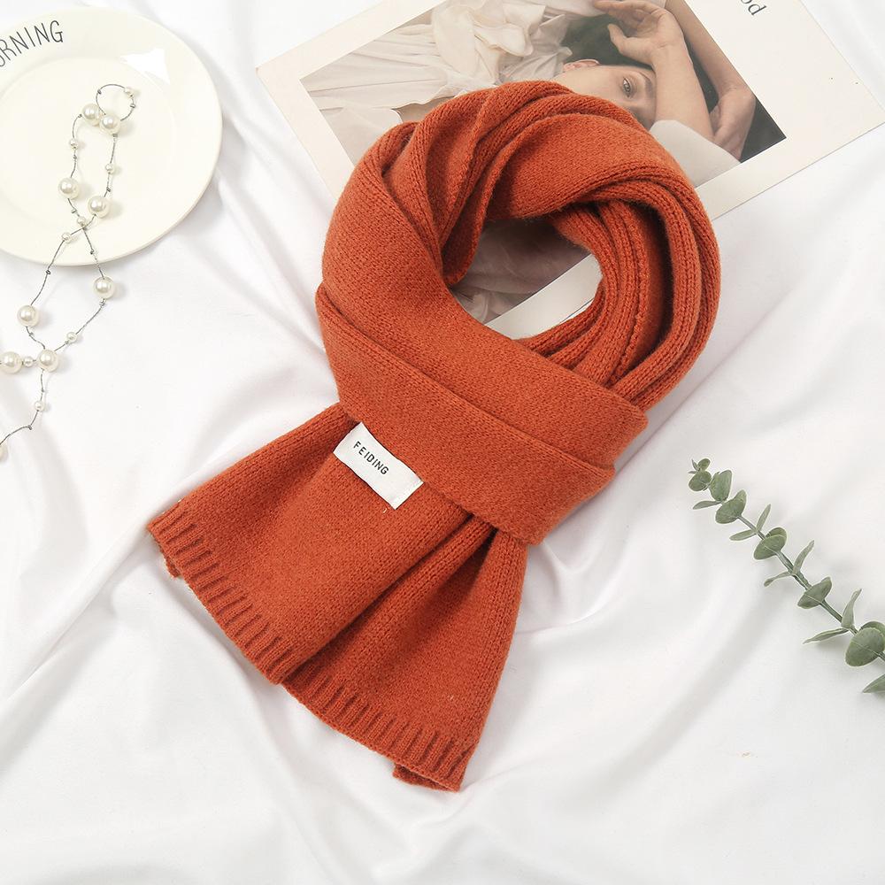 New Korean Style Knitted Scarf For Women Men Girls Students Autumn Winter Solid Thickened Scarves Soft Shawl Female Wrap Shawls
