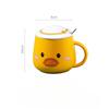 Cartoon Duck Wearing Hat Duck Cup Ceramic Cup with Porcelain Lid Student Gift Cup Couple Mug Environmentally Friendly