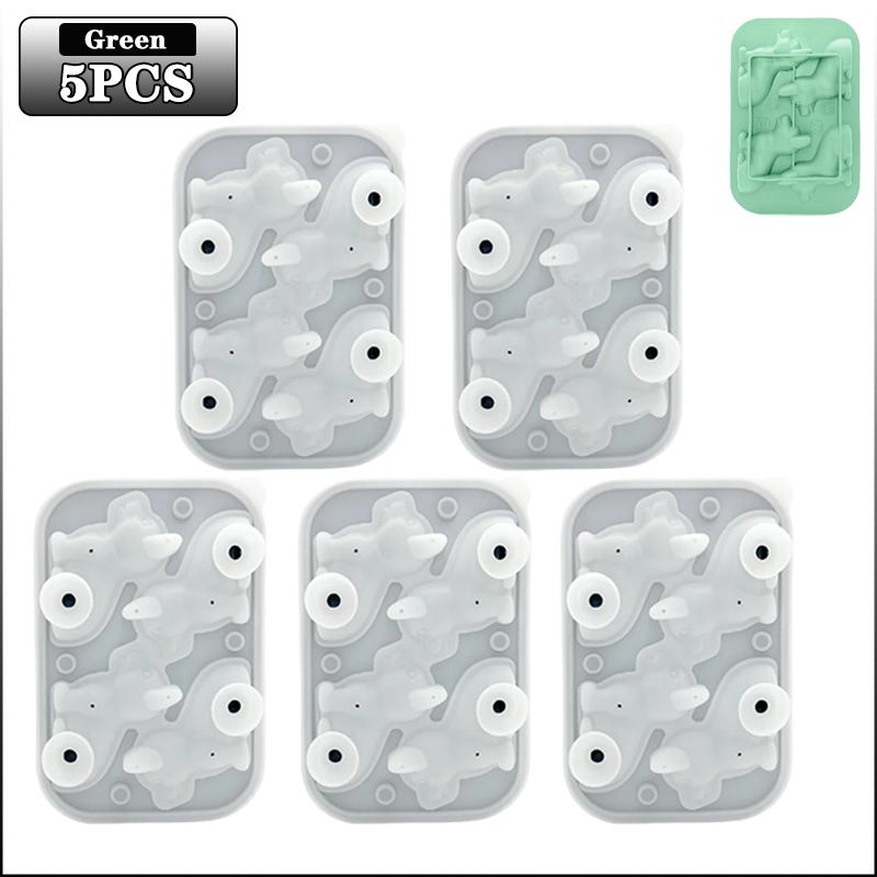1-5PCS 3D Puppy Shape Silicone Ice Tray Dog Ice Cube Mold for Cocktails Whiskey Bourbon Easy Release Freezer Tray Bar Gift