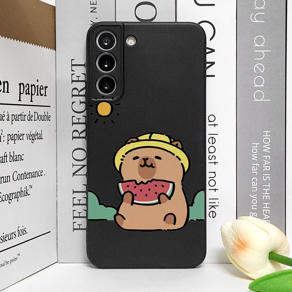 Custodia per Telefono Capibara Carino per Samsung Galaxy S22 S23 S24 S25 edge Ultra S20 Plus S21 FE 5G Cover Morbida Coppia di Animali Divertente Fundas
