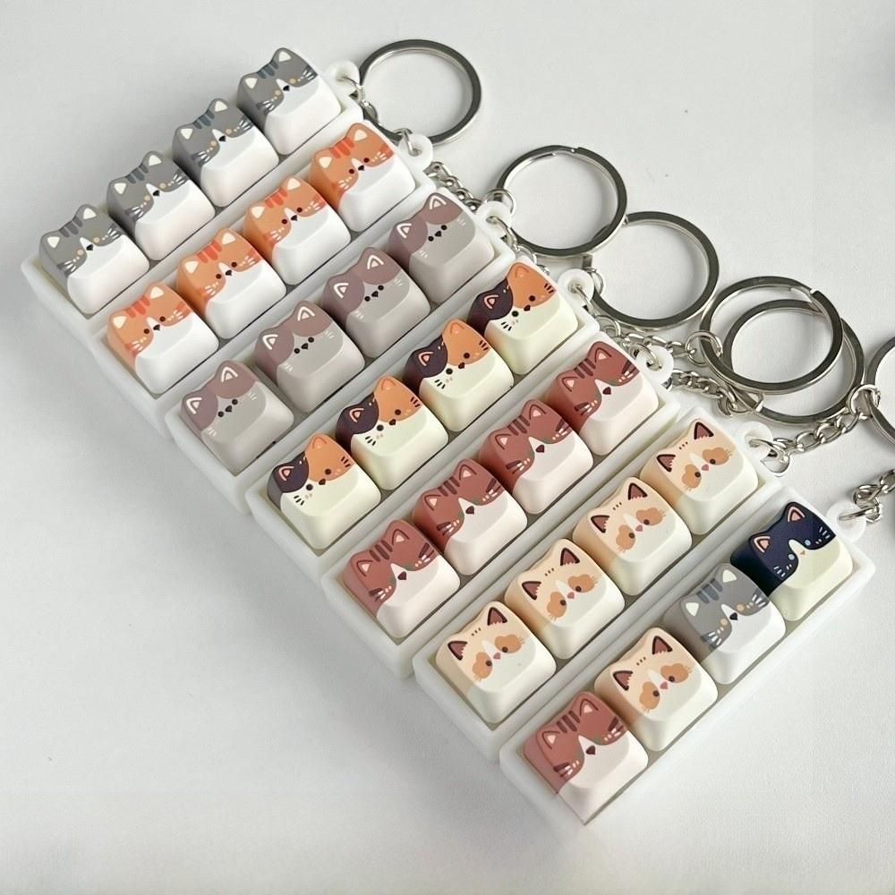 Keyboard Anti-stress Toy Pendant 2/3/4/6/9 Keys Cat Fidget Keychain  Children Adults