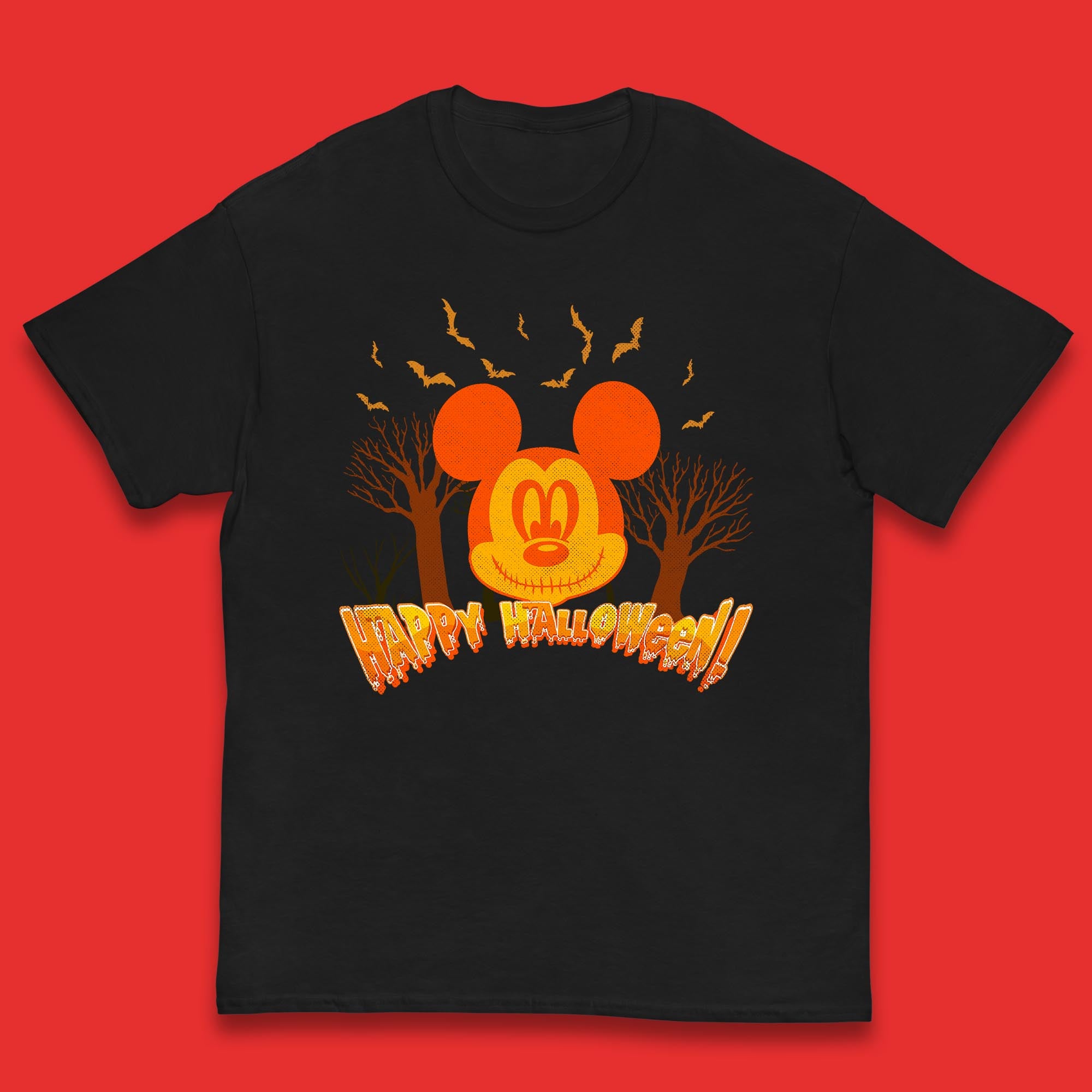 Happy Halloween Mickey Mouse Horror Scary Spooky Jack Face Halloween Disney Trip Kids T Shirt 110