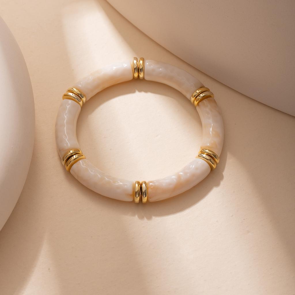Color Matching Acrylic Design Sense Personality Generous Bracelet Bracelet Fashion Simple Gold Powder Bracelet