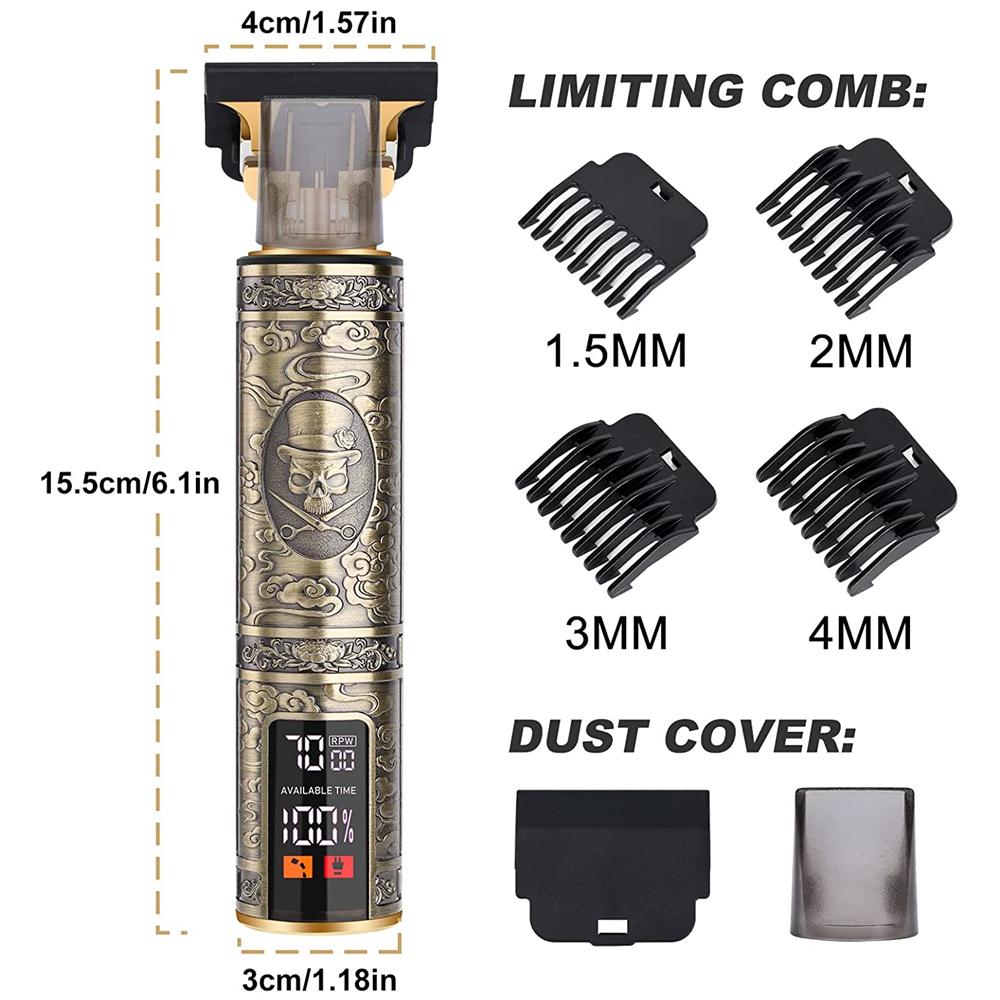 ספר גברים USB נטענת חשמלי זקן גוזם מדויק לגברים קוצץ שיער מקצועי גילוח