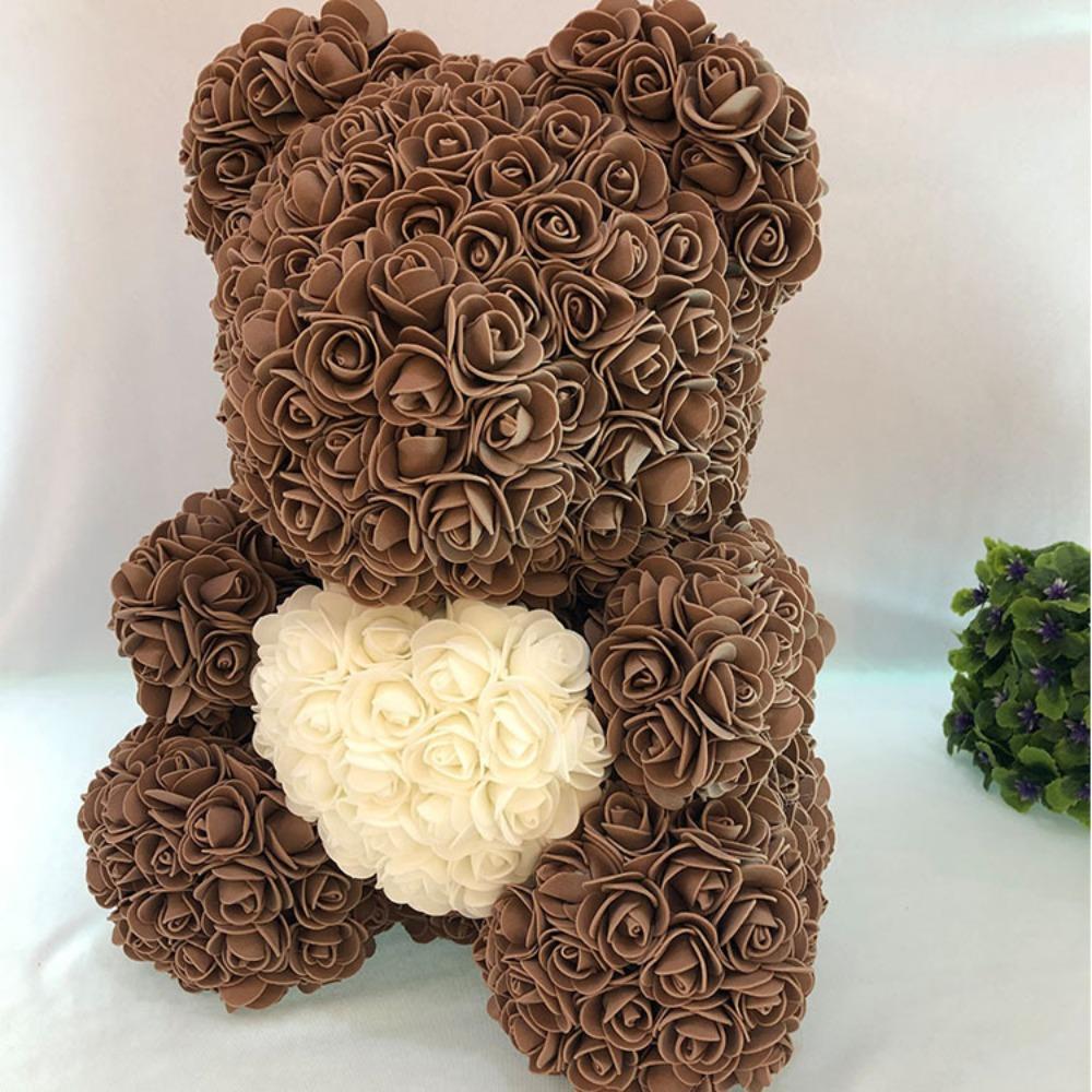 Qixi Festival Valentine's Day Wedding Rose Bear Simulation Floral Fragrance Creative Eternal Flower Hug Bear Gift