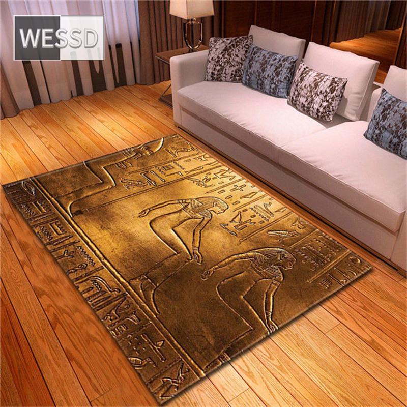 Ancient Egypt Element 3D Printing Carpet Living Room Home Egyptian Decor Water Absorption Bathroom Mat Large Bedside Rugs