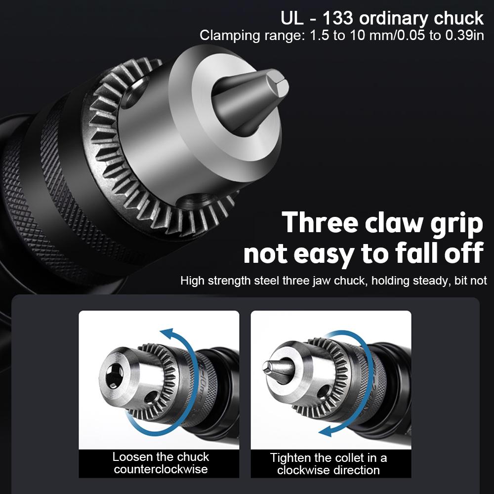 3/8'' Professional Air Drill 1800rpm High-speed Cordless Pneumatic Self-Locking Reversible Switch Type Hand Tool Air Tool