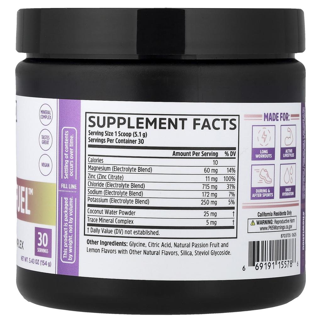 Zhou Nutrition, Hydro-Fel™, Advanced Electrolyte Complex, Passion Fruit Lemonade, 5.43 oz (154 g)