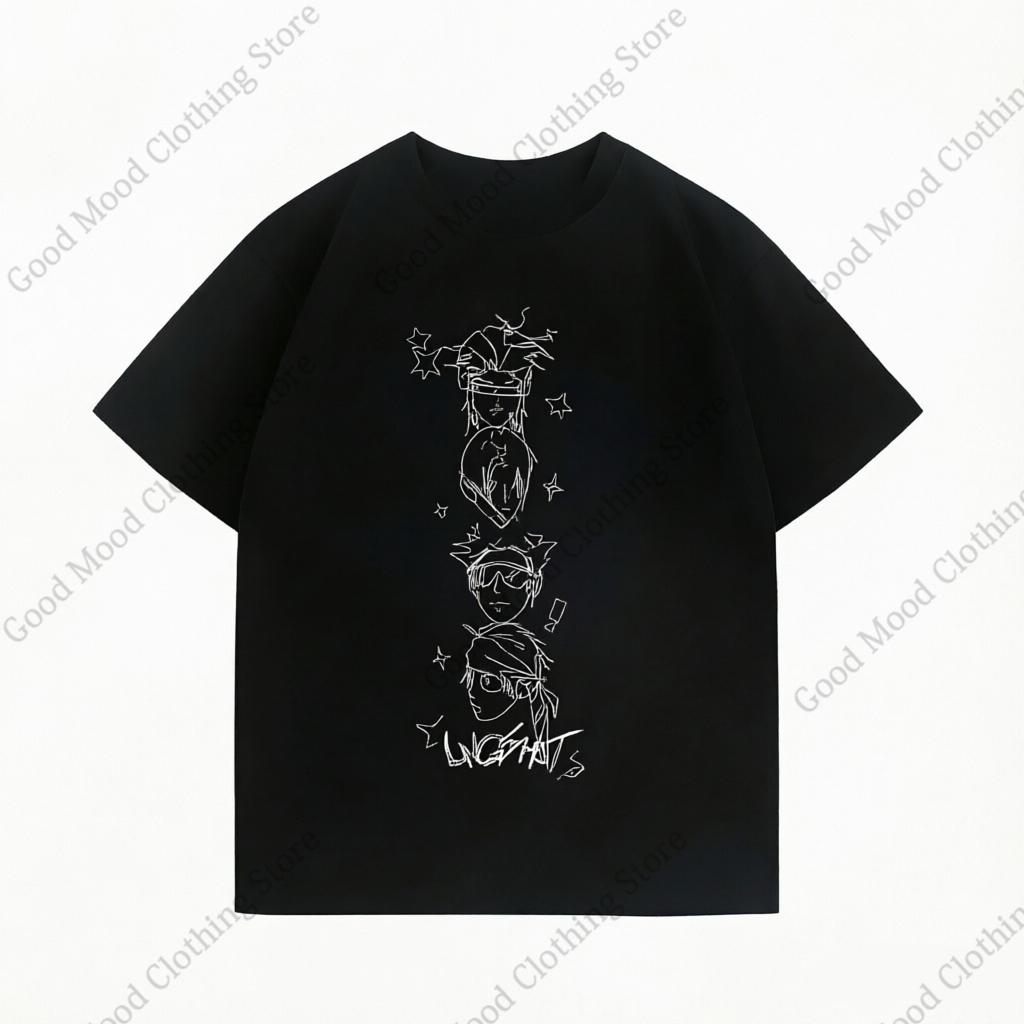 LNGSHOT T Shirt Kpop Fashion OHYUAL WOOJIN Louis RYUL Same Tshirt Unisex Women Summer High Quality Cotton Short Sleeve Tee Tops