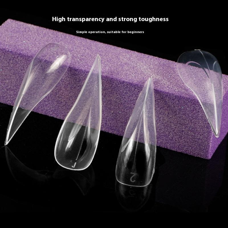 140Pcs/Box Short Curved Stiletto Nail Dual Form For Nail Extension Of 3D Cat'S Claw Sculptural Acrylic Nails Full Cover Molds