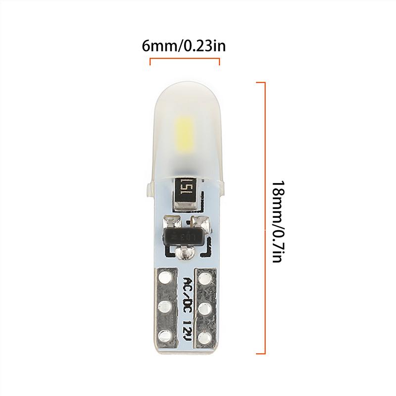 T5 Auto Car Dashboard Lights 2 3014 Smd Reading Instrument Panel Lamp No Polarity Led Bulb White 12V Dc