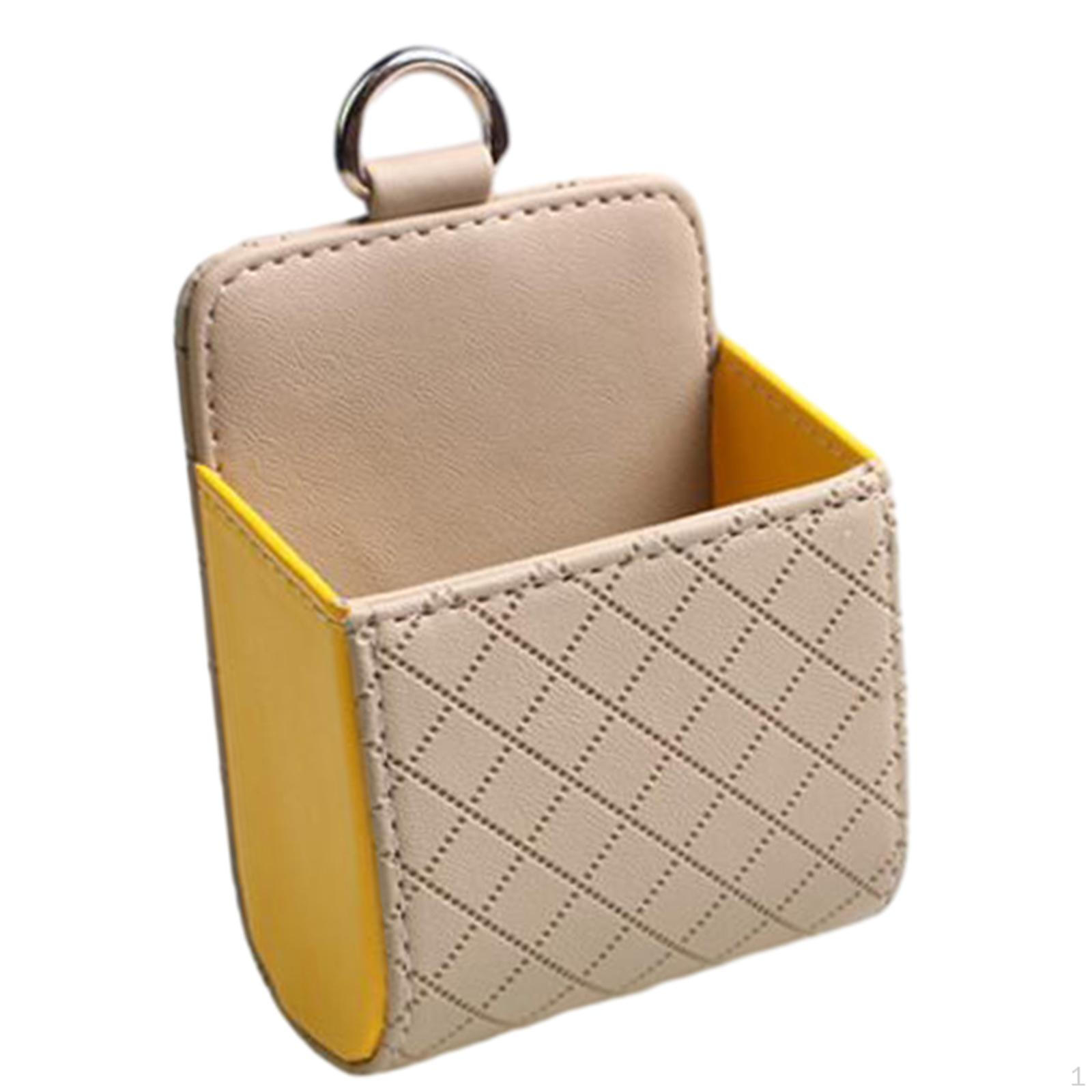 

Car Air Vent Organizer - Premium Leather Holder for Cards, Glasses, and Bills Yellow