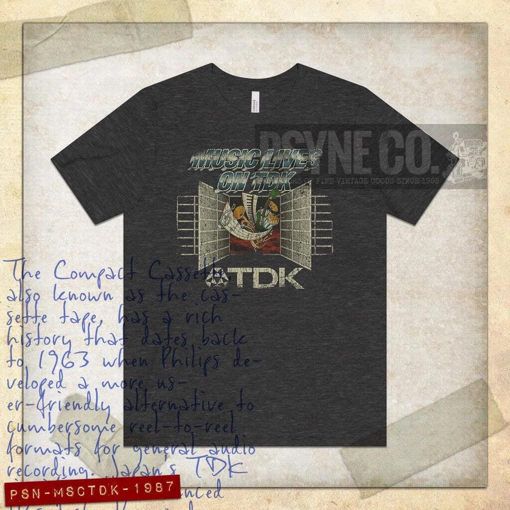 

Music Lives on TDK 1987 Vintage Men s T shirt 2XL