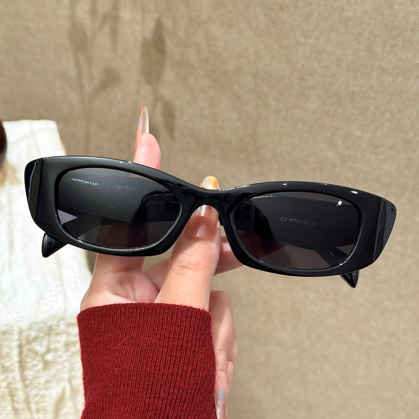 

1Pc Retro Small Square Sunglasses with Triangular Legs for Women, New Fashion Brand Sunglasses with Elegant Shades