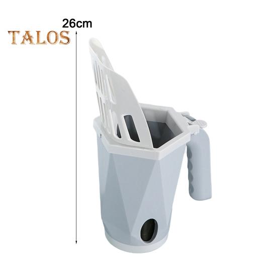 

Совок для кошачьего туалета с мусорным контейнером Эргономичная ручка Лопата для кошачьего туалета Портативный совок для кошачьего туалета Сито для кошачьего туалета с дозатором отходов серый