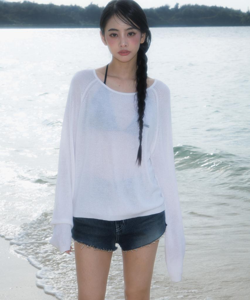 ROSEFRANTZ Boatneck Sheer Basic Knit [Ivory]