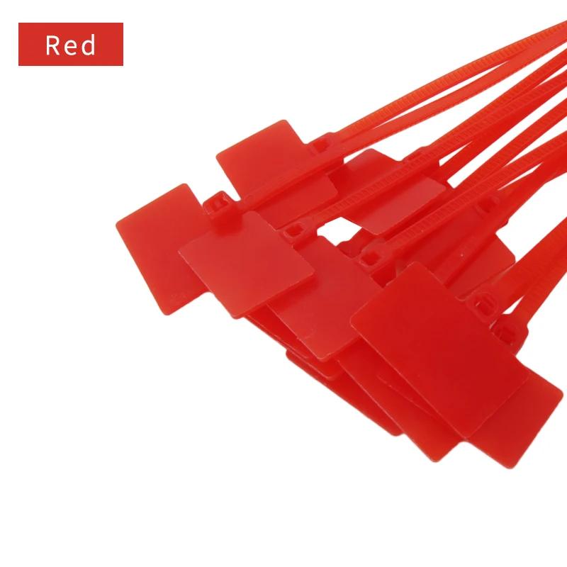 100pcs Easy Mark 4*150mm Nylon Cable Ties Tag Labels Plastic Loop Ties Markers Cable Tag Self-locking Zip Ties