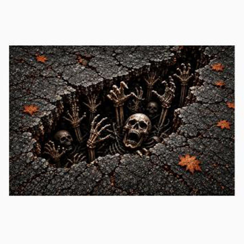 Halloween Optical Illusion Rug 3D Bathroom Carpet Scary Home Floor Mat Halloween Party