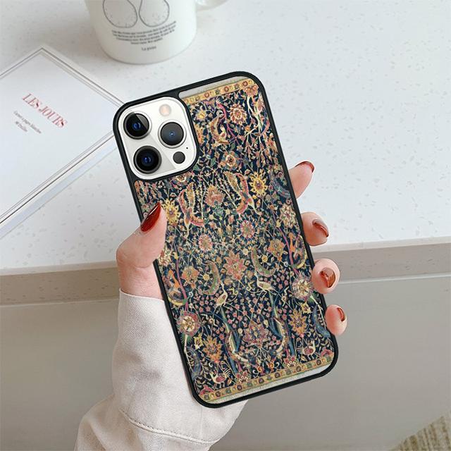 Persian Carpet Floral Pattern Phone Case For iPhone 17 Air 13 12 14 15 16  Cover For Apple Pro Max Plus Coque
