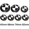 For BMW M Car Black White BMW Logo Front Hood Emblem 82mm Rear Badge 74mm Wheel Hub Cap 68mm steering wheel sticker 45mm Accessories