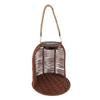 Hanging Planter with LED Solar Light Water Proof PC Rattan Basket Hanging Lantern Flower Pot for Garden Yard Decoration