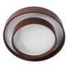 LED Ceiling Light Fixture Walnut Wood Grain Flush Mount Round Remote Control Light 3 Color
