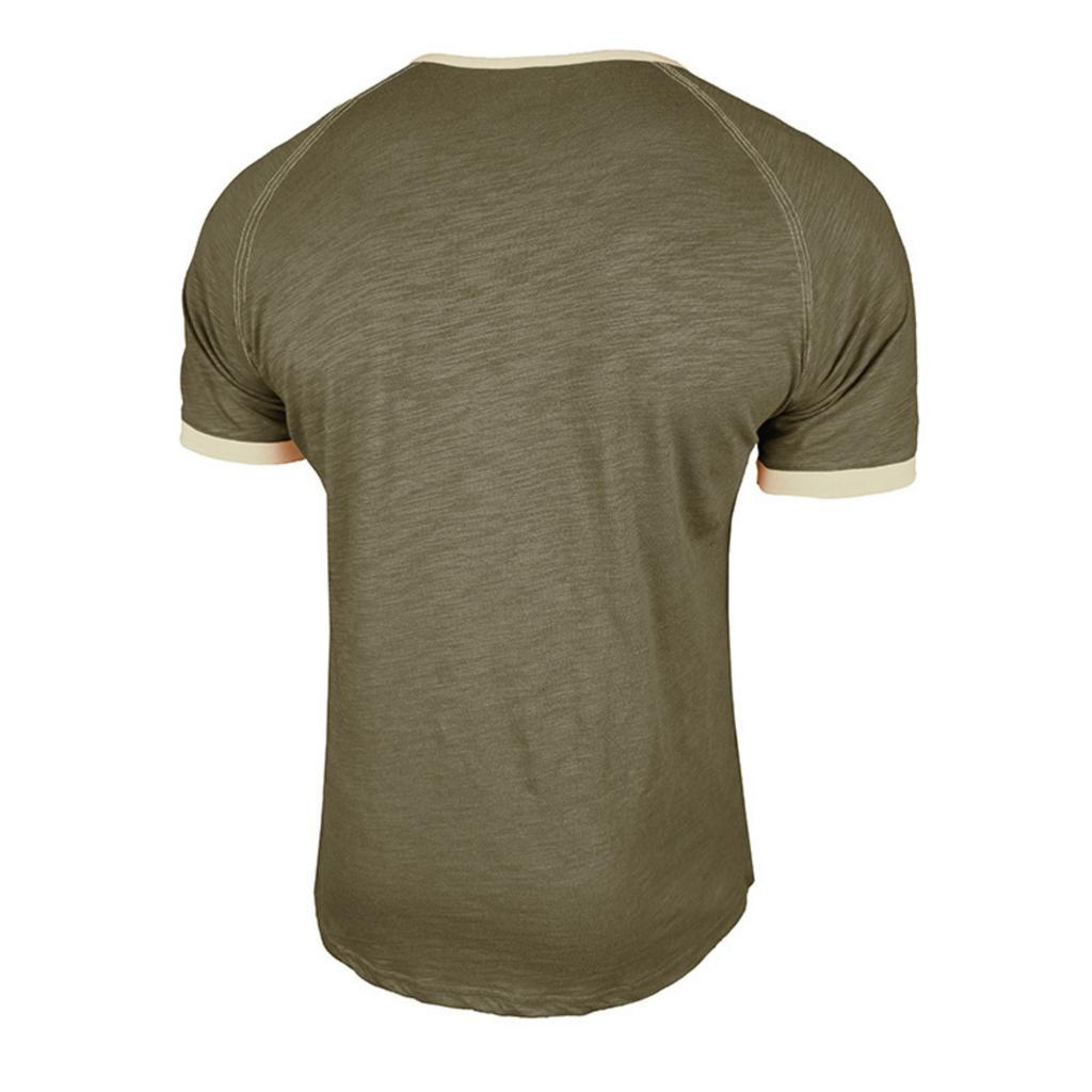Men’s Slim Fit Lightweight Breathable Raglan Sleeve Henley Neck Short Sleeve Athletic Casual Shirt Top
