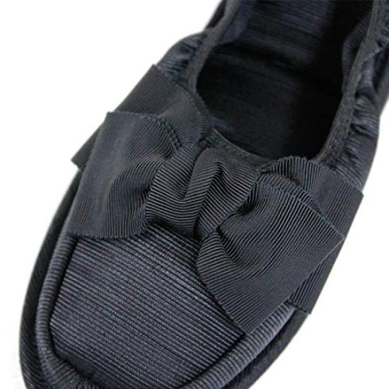 Kirsch Blute Portable Slippers with Room Shoes Elegant Kirsch Includes Nylon Pouch 3.5cm Heels, Style, Black, Ribbon, KS35C-S23 (Size M),