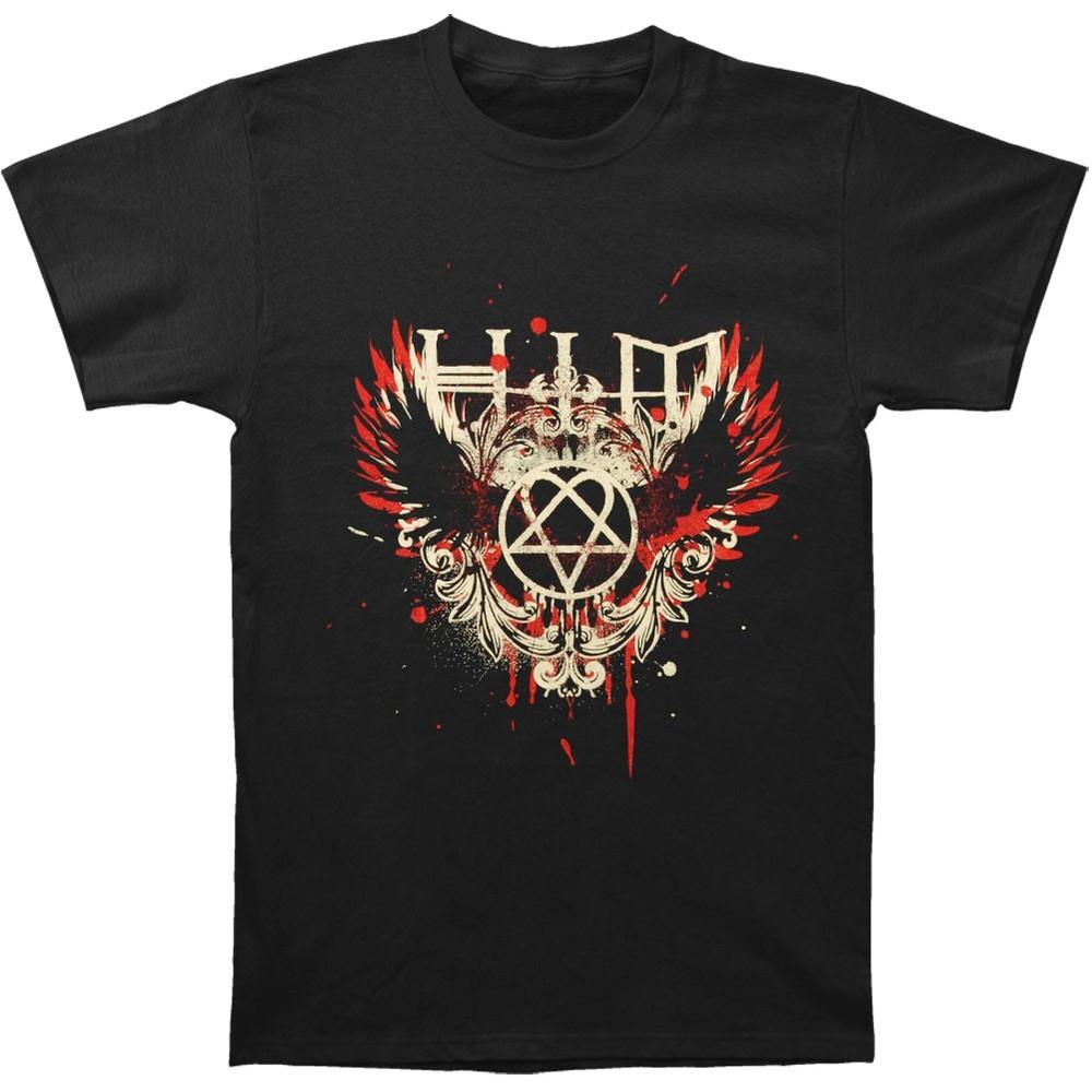 Футболка HIM Wings Splatter приталенная XX-Large Черная Унисекс XXXXL