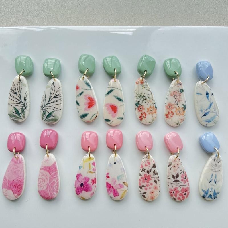 Creative Flower Designs Transfer Sheets Essential Jewelry Making Floral Transfer Sheets for Clay Jewelry Charm