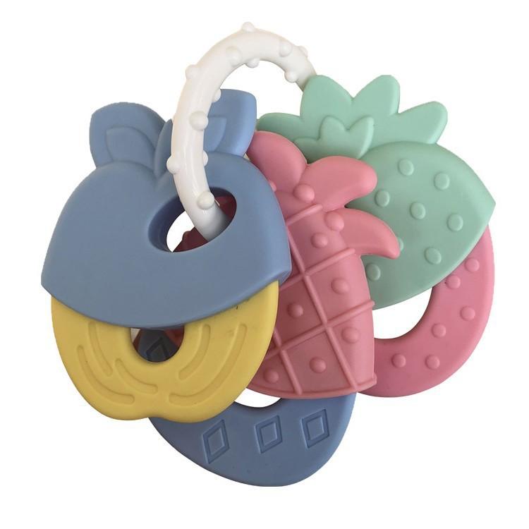 Baby Clutch Ball Rattle Fitness Soft Glue Hand Rattle, Fish Skewer Toothpaste Infant 0-1 Years Old Educational Toy